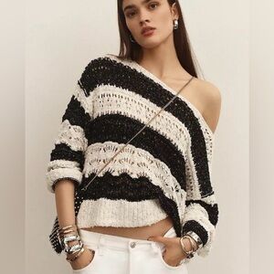 Anthropologie The Palmer Open Stitch Pullover Sweater by Pilcro Sz Med NWT